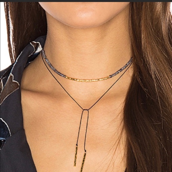 NWT Gorjana labradorite and silver lariat necklace - Picture 2 of 8